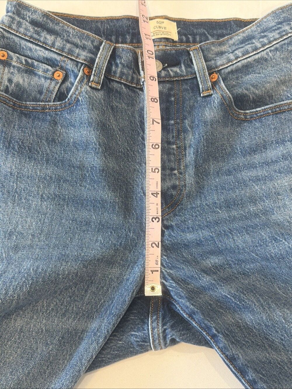 Beyoncé X Levi’s 501 Curvy Jeans Womens 28x32 Medium Wash Lace Up High Rise EUC - Picture 10 of 16